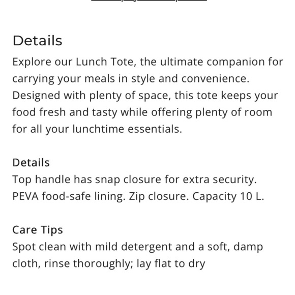 NWT: Vera Bradley: Nylon Navy Lunch insulated Tote Bag - Peacoat - Picture 7 of 11